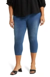 Lyssé Plus Size Stretch Denim Capri Pants In Midwash