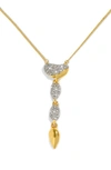 Alexis Bittar Solanales Crystal Pavé Pebble Y-necklace In Gold Crystals
