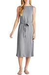 Splendid Tommie Sleeveless Side Rib Midi Dress In Grey Mist