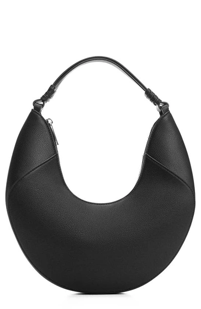 Mango Faux Leather Shoulder Bag In Black