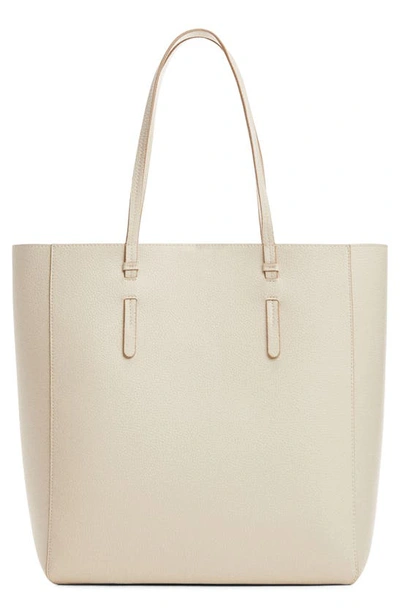 Mango Sac Shopper Similicuir In Blanc Cassé