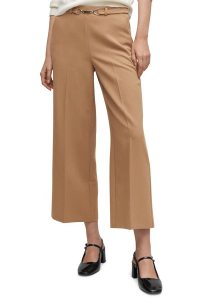 Mango Women's Belt Culottes Trousers In Medium Brown