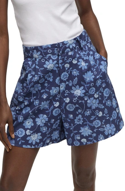 Mango Women's Floral Print Shorts In Blue