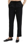 Mango Straight Leg Modal Blend Crop Pants In Black