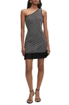 Mango Asymmetric Dress With Fringe Detail Black In Black