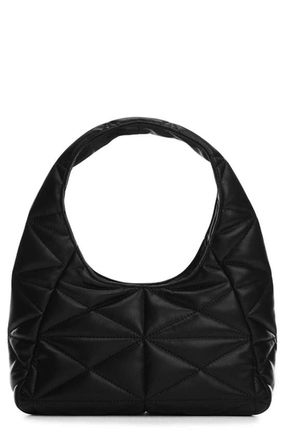 Mango Quilted Shoulder Bag Black