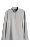 Mizzen + Main Keeton Quarter Zip Performance Pullover In Medium Grey