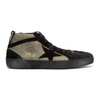 GOLDEN GOOSE Black & Grey Suede Mid Star Sneakers