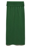 Mango Knit Midi Skirt In Green