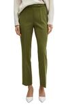 MANGO BELTED STRAIGHT LEG ANKLE PANTS