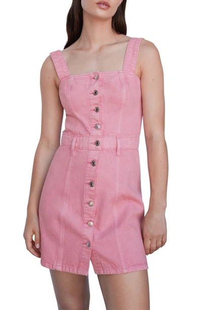 Mango Button Denim Dress Bubblegum Pink
