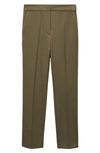 Mango High Waist Skinny Pants In Green