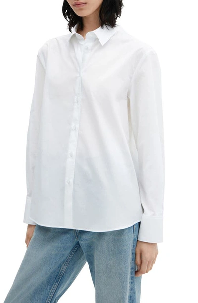 Mango Women's Oversized Cotton Lyocell Blend Shirt In Off White