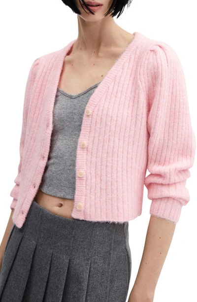 Mango Women's V-neck Knit Cardigan In Pink