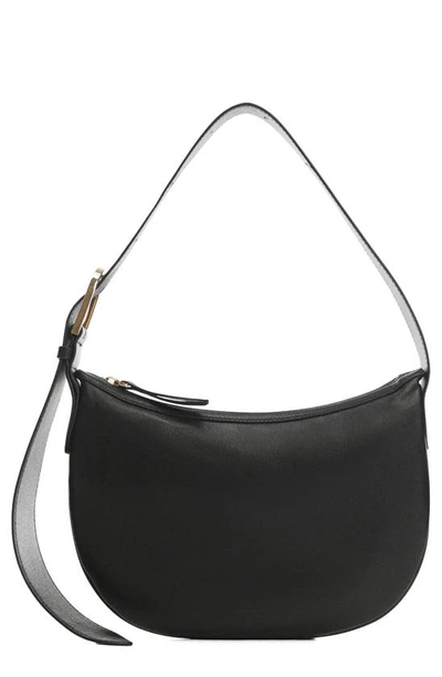 Mango Women's Leather Shoulder Bag In Black