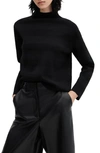Mango Flurry Rib Funnel Neck Sweater In Black