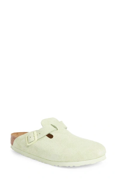 Birkenstock Boston Soft Footbed Clog In Faded Lime