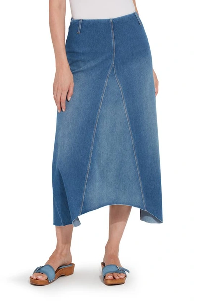 Lyssé Camille Denim Midi Skirt In Blue