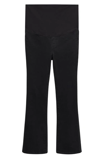 Mango Over The Bump Flare Leg Maternity Jeans In Black Denim