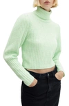 Mango Women's Turtleneck Knitted Sweater In Green Apple