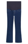 Mango Flared Maternity Jeans In Dark Blue
