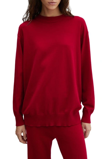 Mango Women's Round-neck Knitted Sweater In Red