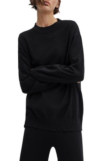 Mango Women's Round-neck Knitted Sweater In Black