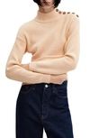 Mango Women's Shoulder Buttons Sweater In Beige