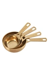 Le Creuset Set Of 4 Measuring Cups In Gold