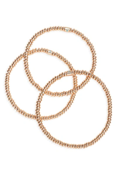 Roxanne Assoulin Women's Corduroy Bunch 3-piece Goldtone Bead Bracelet Set In Shiny Gold