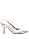 AEYDE AEYDE ZANDRA LAMINATED NAPPA LEATHER SILVER SHOES