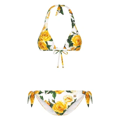Dolce & Gabbana Flower Print Bikini Set In Multicolour