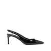Dolce & Gabbana Black Crocodile Leather Slingbacks In Black
