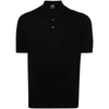 Fedeli Zero Organic Cotton Jersey Black Polo In Black