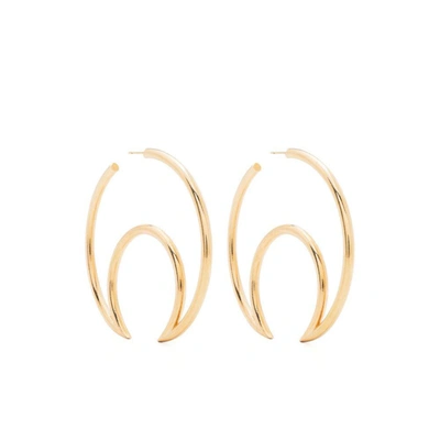 Marine Serre Moon-shaped Hoop Earrings In Gold