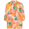 Martine Rose Floral-print Spread-collar Shirt In Orange