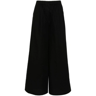 Max Mara Navigli High-rise Cotton Wide-leg Pants In Black