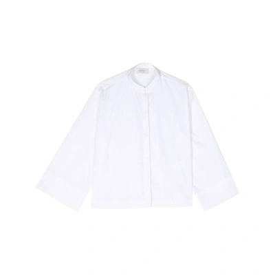 Mazzarelli Band-collar Shirt In White