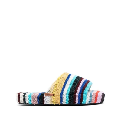 Missoni Woven-stripe Slides In Blue