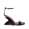 Off-white Jug Wedge-heel Leather Sandals In Black