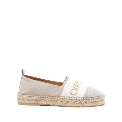 Off-white Jute Espadrilles With Logo In Neutrals