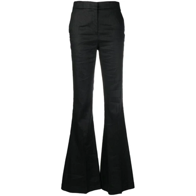 Ombra Milano High-waisted Flared Trousers In Black