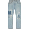 Palm Angels Ripped Straight-leg Jeans In Blue