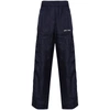 Palm Angels Logo-print Linen Track Pants In Blue