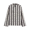 Palm Angels Blackwhite Metal Frame Stripes Overshirt In Black/white