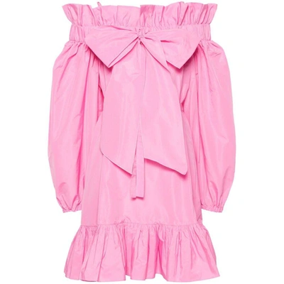 Patou Ruffled Detailing Belted Mini Dress In Pink