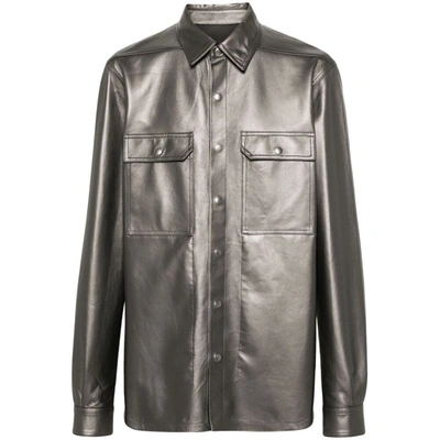 Rick Owens Outerwears In Silver