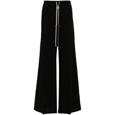 Rick Owens Crepe Flared Trousers In Black