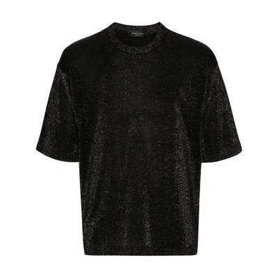 Roberto Collina Lurex-detail Short-sleeve T-shirt In Black