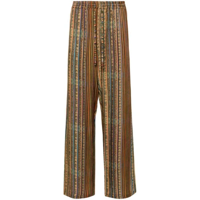 Siedres Striped Twill Trousers In Brown